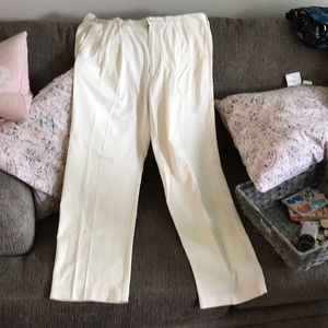 Men’s cream dress pants silk and cotton 38x32 NWT